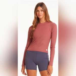Vuori Mudra Long Sleeve Shirt Small Rosewood